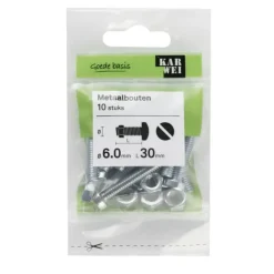 KARWEI metaalbout verzinkt 6x30 mm 10 stuks