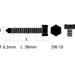 KARWEI montageschroef 6,3x32 mm (10 stuks)