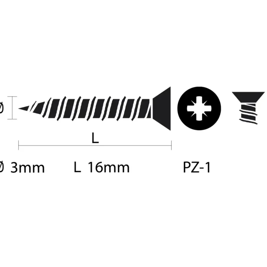 KARWEI schroef universeel platkop pozi verzinkt 3x16 mm 15 stuks