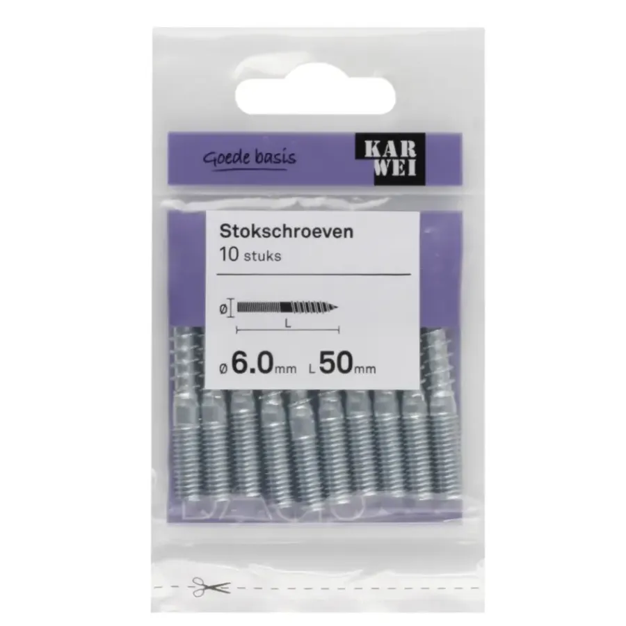 KARWEI stokschroef 6x50 mm (10 stuks)