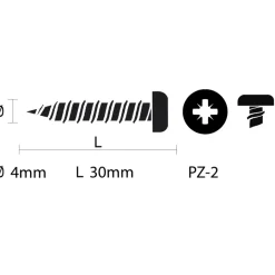 KARWEI unischroef cilinderkop rvs 4x30 mm (10 stuks)