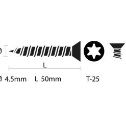 KARWEI unischroef platkop rvs 4,5x50 mm (100 stuks)