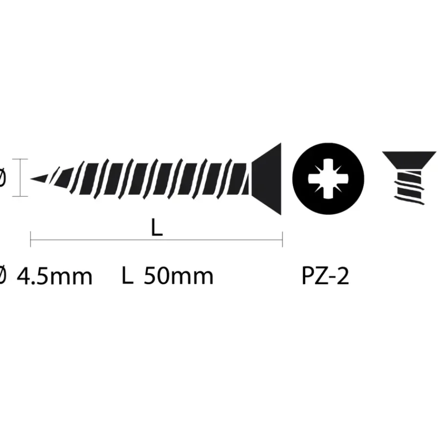 KARWEI unischroef platkop rvs 4,5x50 mm (50 stuks)