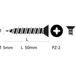 KARWEI unischroef platkop rvs 5x50 mm (15 stuks)