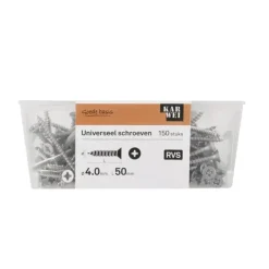 KARWEI unischroef platkop RVS 4x50 mm (150 stuks)