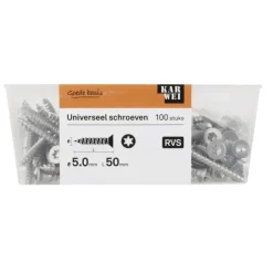 KARWEI unischroef platkop rvs 5x50 mm (100 stuks)
