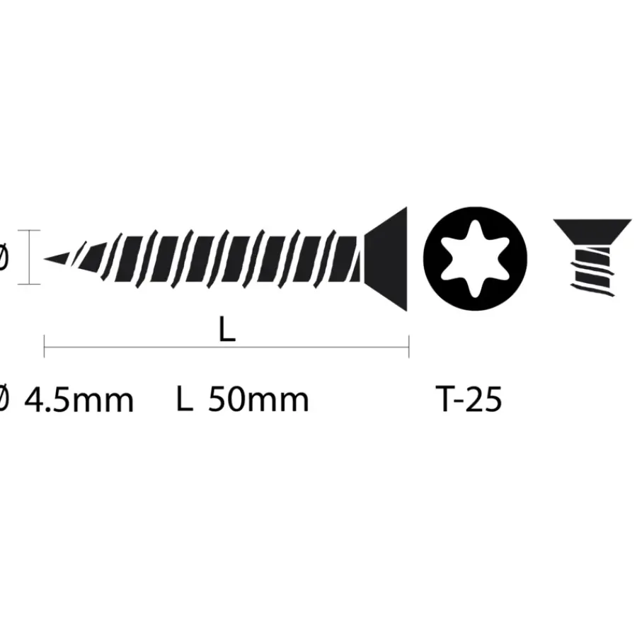KARWEI unischroef platkop verzinkt 4,5x50 mm (100 stuks)