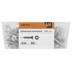 KARWEI unischroef platkop verzinkt 5x50 mm (100 stuks)