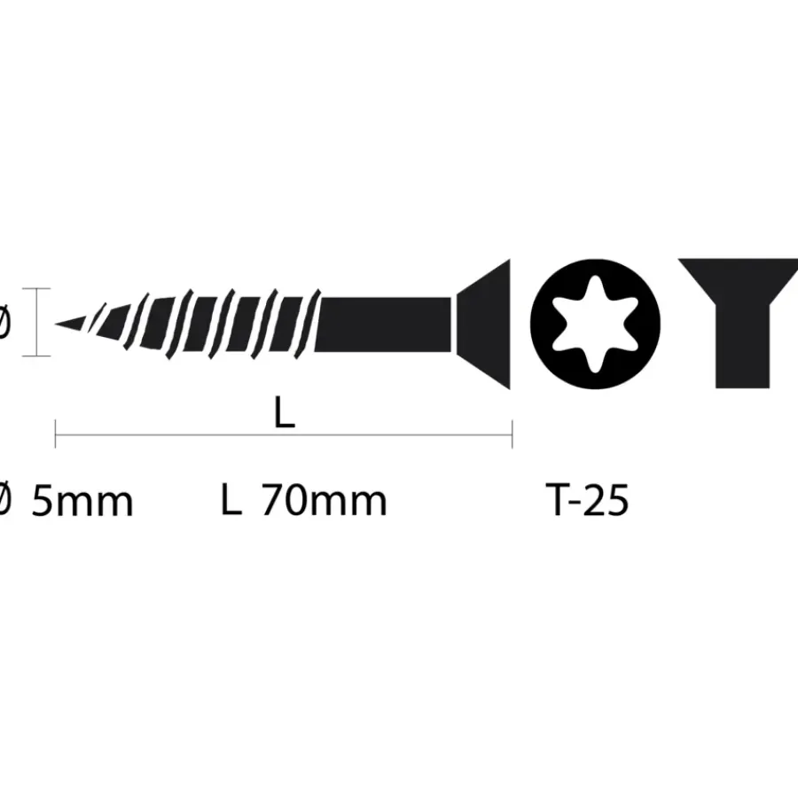 KARWEI unischroef platkop verzinkt 5x70 mm (70 stuks)