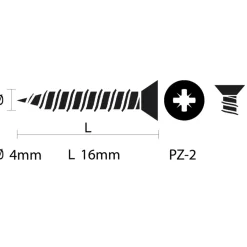 KARWEI unischroef platkop verzinkt 4x16 mm (200 stuks)