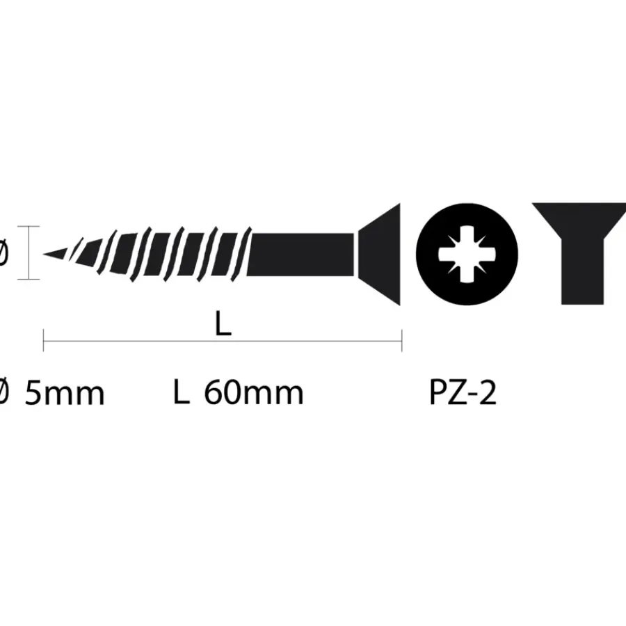 KARWEI unischroef platkop verzinkt 5x60 mm (70 stuks)