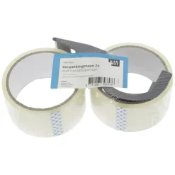 KARWEI verpakkingstape 30mx48mm (2 stuks) + handdispenser