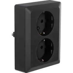 KARWEI Zenith Dubbel Geaard Stopcontact Mat Zwart
