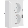 KARWEI Zenith Dubbel Stopcontact Geaard met USB A+C Wit