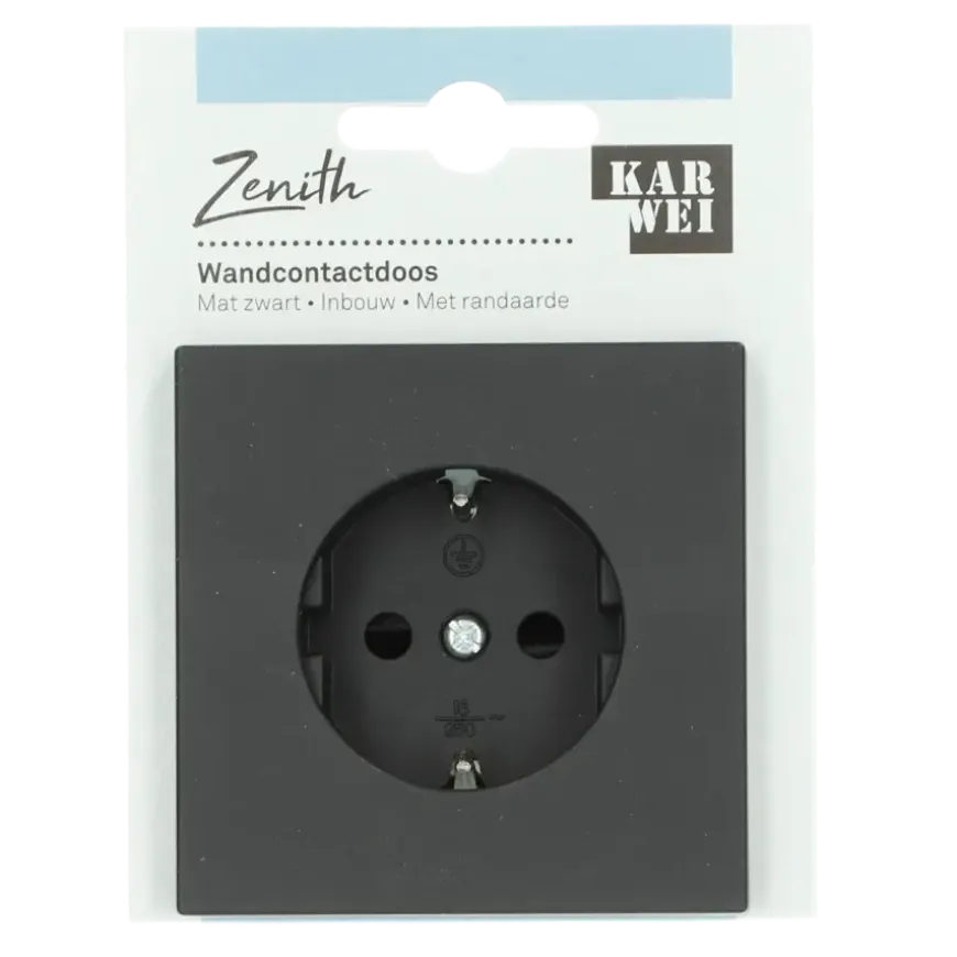 KARWEI Zenith wandcontactdoos mat zwart