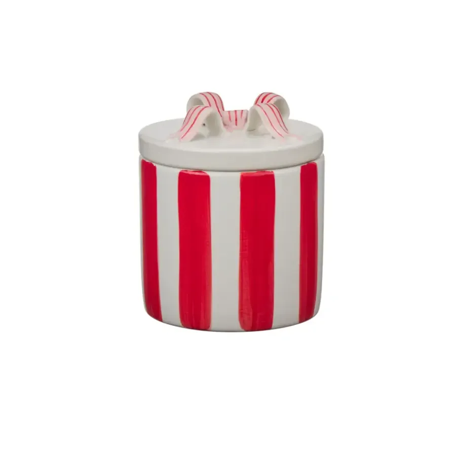 KARWEI Keramieken doos met strik 11x11x13cm