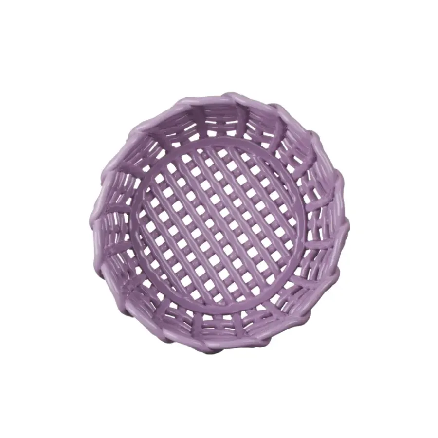 Geen Keramieken mand lila 23x23x10,3cm