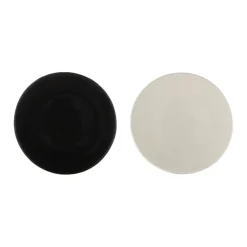 Geen Keramieken schaal op pootjes wit zwart 30x30x21cm