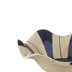 Geen Keramieken schaal wit blauw 25,5x25,5x8cm