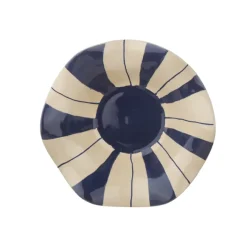 Geen Keramieken schaal wit blauw 25,5x25,5x8cm