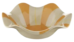 Geen Keramieken schaal wit oranje 25,5x25,5x8cm