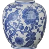 Geen Keramieken vaas wit blauw 26,5x26,5x29cm