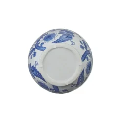Geen Keramieken vaas wit blauw 26,5x26,5x29cm