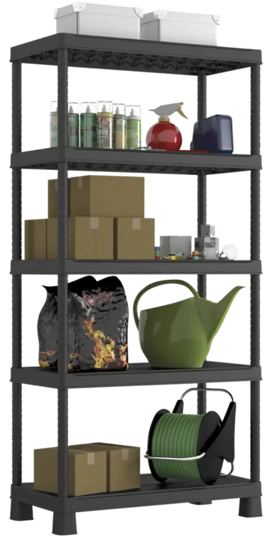KETER Plus stellingkast - 5 planken - 90x40x182cm - zwart