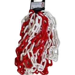 Ledent Ketting kunststof rood/wit 6 mm 5 meter