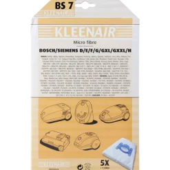 Kleenair stofzuigerzak Bosch/Siemens BS-7 5 stuks + 1 filter