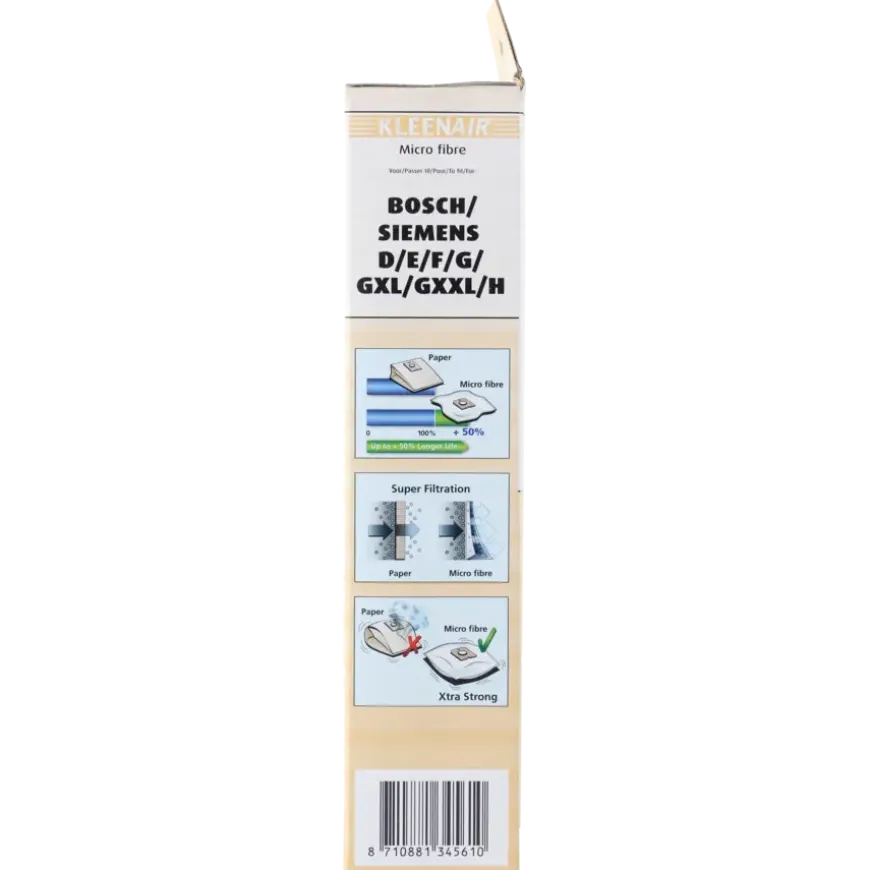 Kleenair stofzuigerzak Bosch/Siemens BS-7 5 stuks + 1 filter