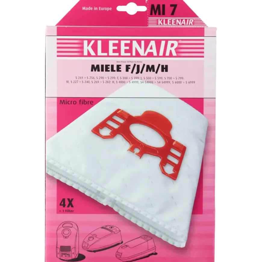 Kleenair Stofzuigerzak Miele F/J/M/H MI 7 4 stuks + 1 filter