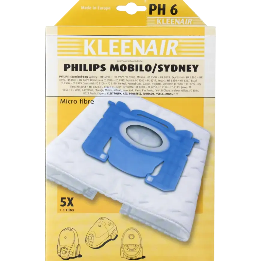 Kleenair Stofzuigerzak Philips Mobilo/Sydney PH 6 5 stuks