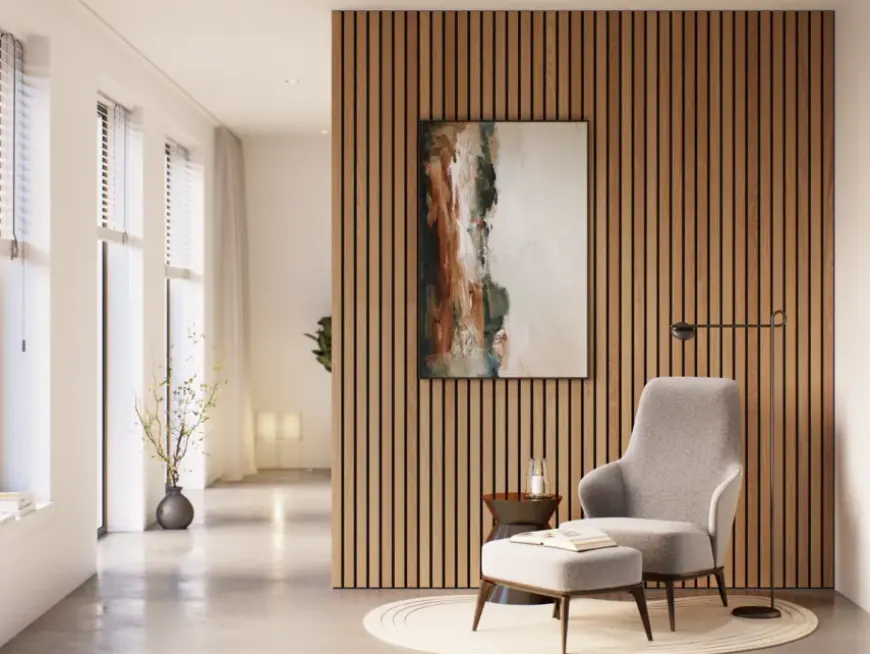 Kleurstaal lattenwand Decowall Advanced brons eiken 25x30cm