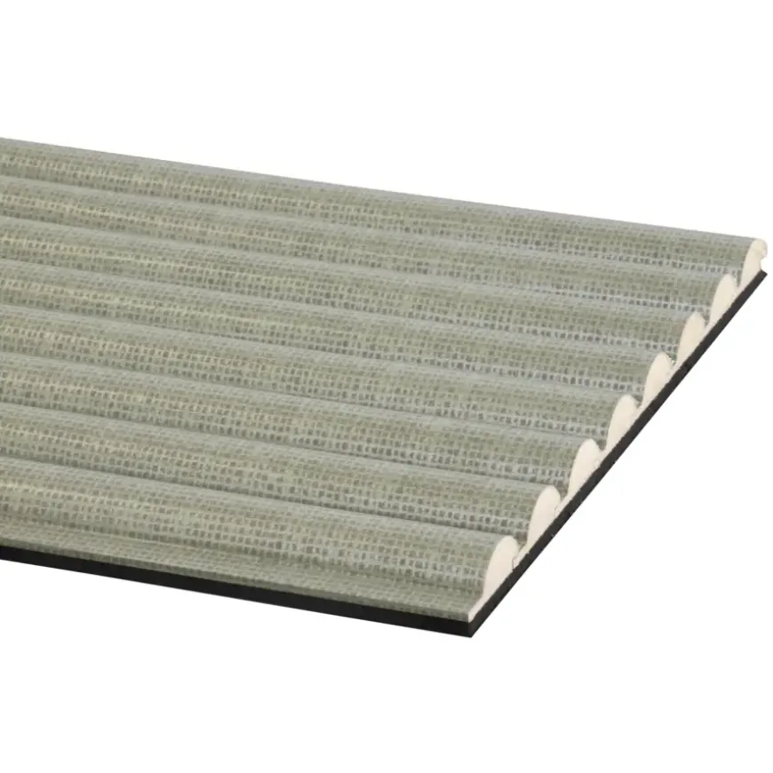 Kleurstaal lattenwand Decowall Acoustic Curve salie 25x30cm