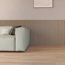 Kleurstaal lattenwand Decowall Acoustic natuur eiken 25x30cm