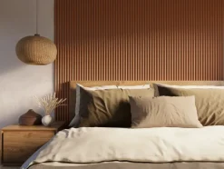 Kleurstaal lattenwand Decowall Acoustic Curve terra 25x30cm