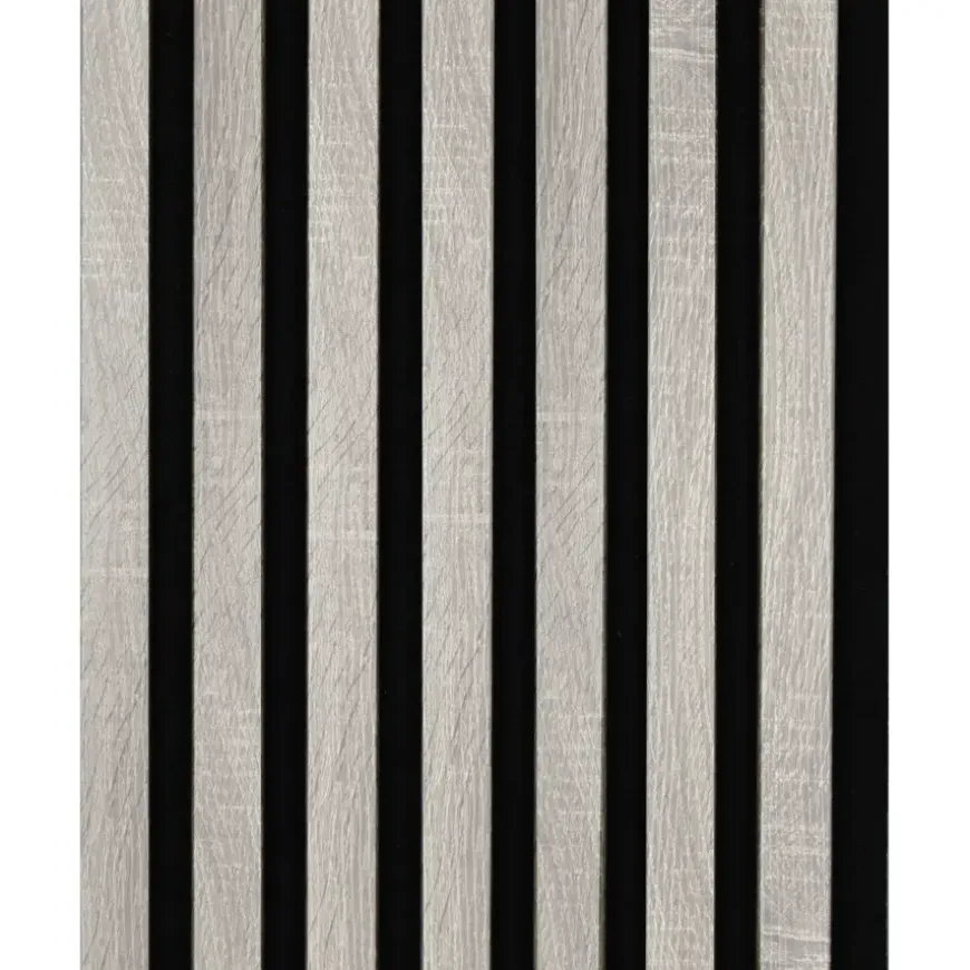 Kleurstaal lattenwand Decowall Acoustic grijs eiken 25x30 cm