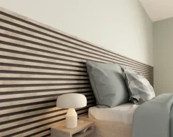 Kleurstaal lattenwand Decowall Acoustic grijs eiken 25x30 cm