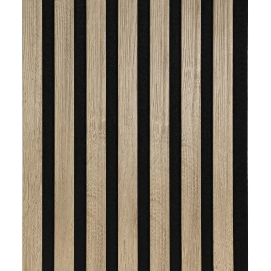 Kleurstaal lattenwand Decowall Acoustic vergrijsd eiken 25x30cm