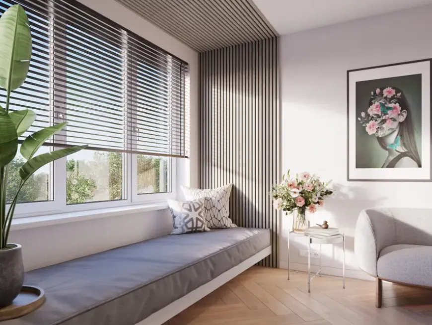 Kleurstaal lattenwand Decowall Acoustic vergrijsd eiken 25x30cm