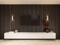 Kleurstaal lattenwand Decowall Acoustic Blend lava eiken 25x30cm