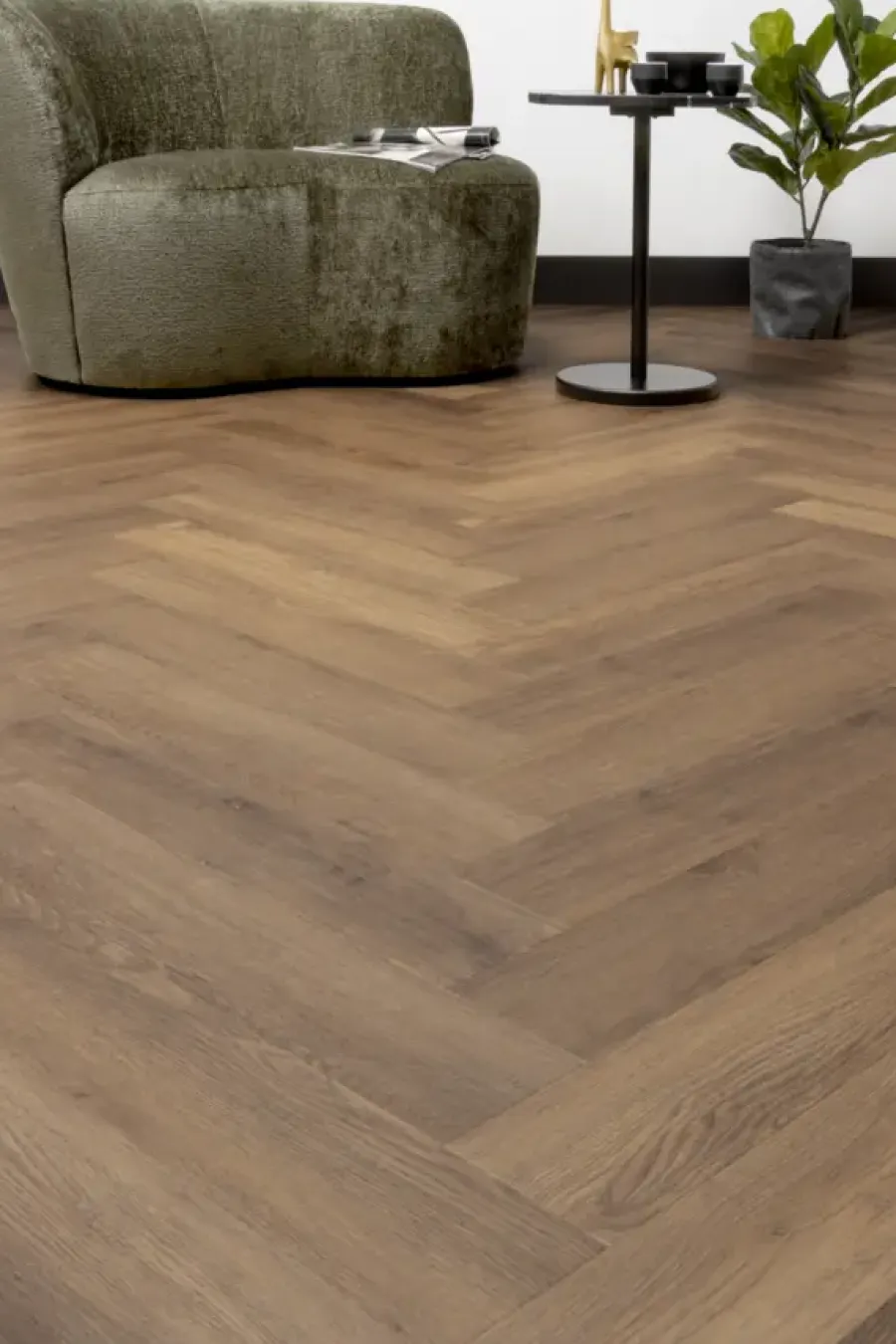 Lundia Kleurstaal click PVC Helder Katrine visgraat donkerbruin houtlook