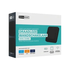 KlikAanKlikUit Draadloze enkelvoudige/dubbele wandschakelaar AWST-9000Z Zwart