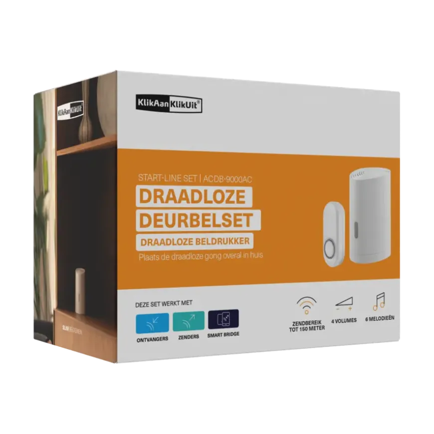 KlikAanKlikUit Mobiele draadloze deurbelset ACDB-9000AC