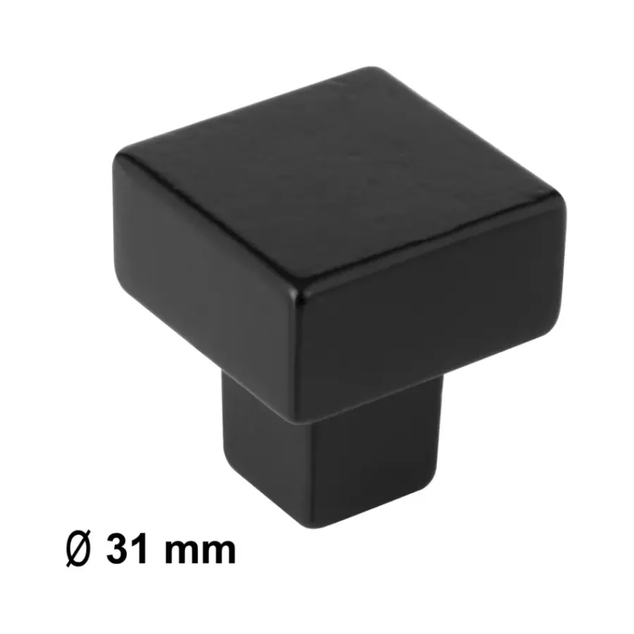 Geen Knop Almar zwart 31mm