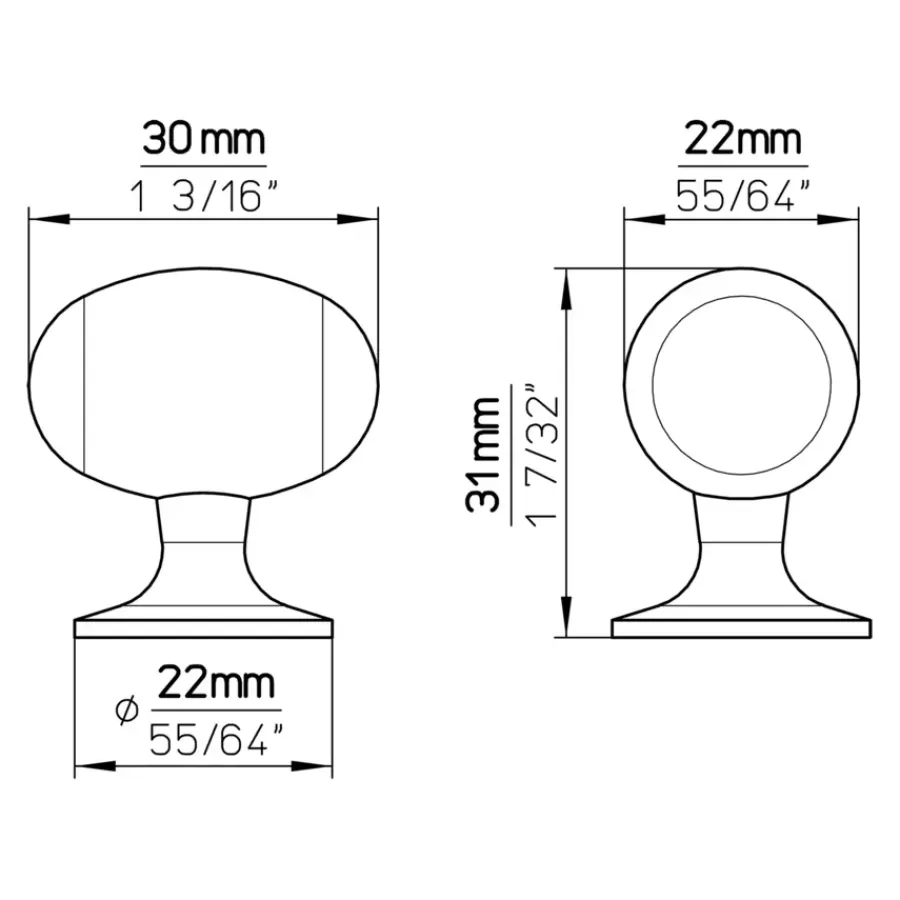 Siro Knop Amber zwart 20mm
