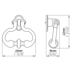 Siro Knop Bea messing antiek 42mm