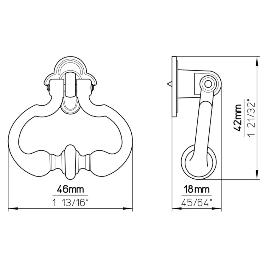 Siro Knop Bea messing antiek 42mm