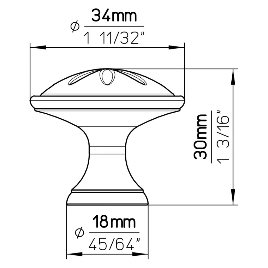 Siro Knop Claudia wit 34mm